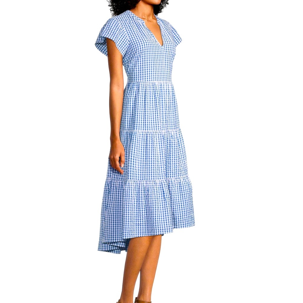 St. John’s Bay Blue White Gingham Women's Dress size Medium - Picture 2 of 10